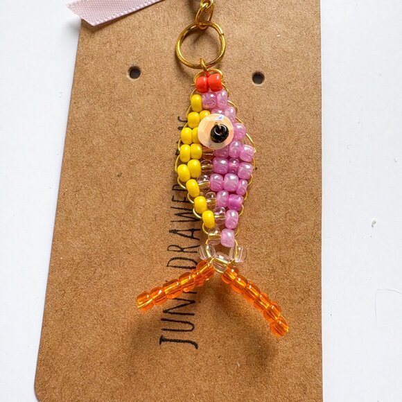 Fish Beaded Charm Keychain - Picture 2 of 3